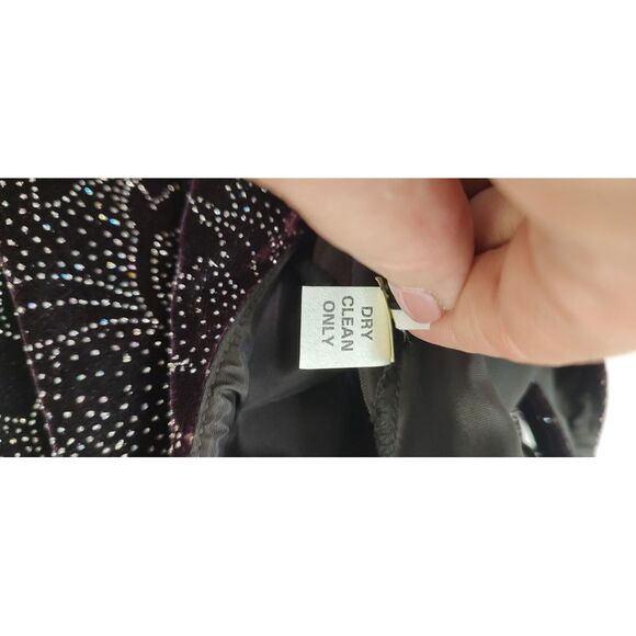 Nancy Bracoloni Velvet Dress Open Back Party Cocktail Dress Size 7/8 - Picture 5 of 8